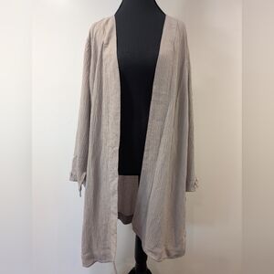 Light Gray Open Front Cardigan